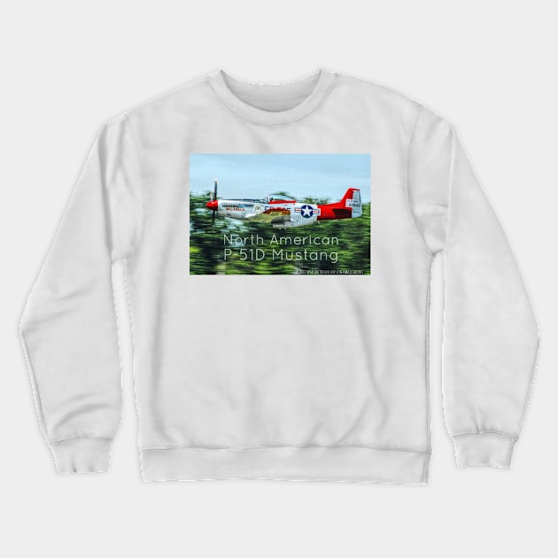 2-Sided P-51D Mustang Flyby Crewneck Sweatshirt by acefox1